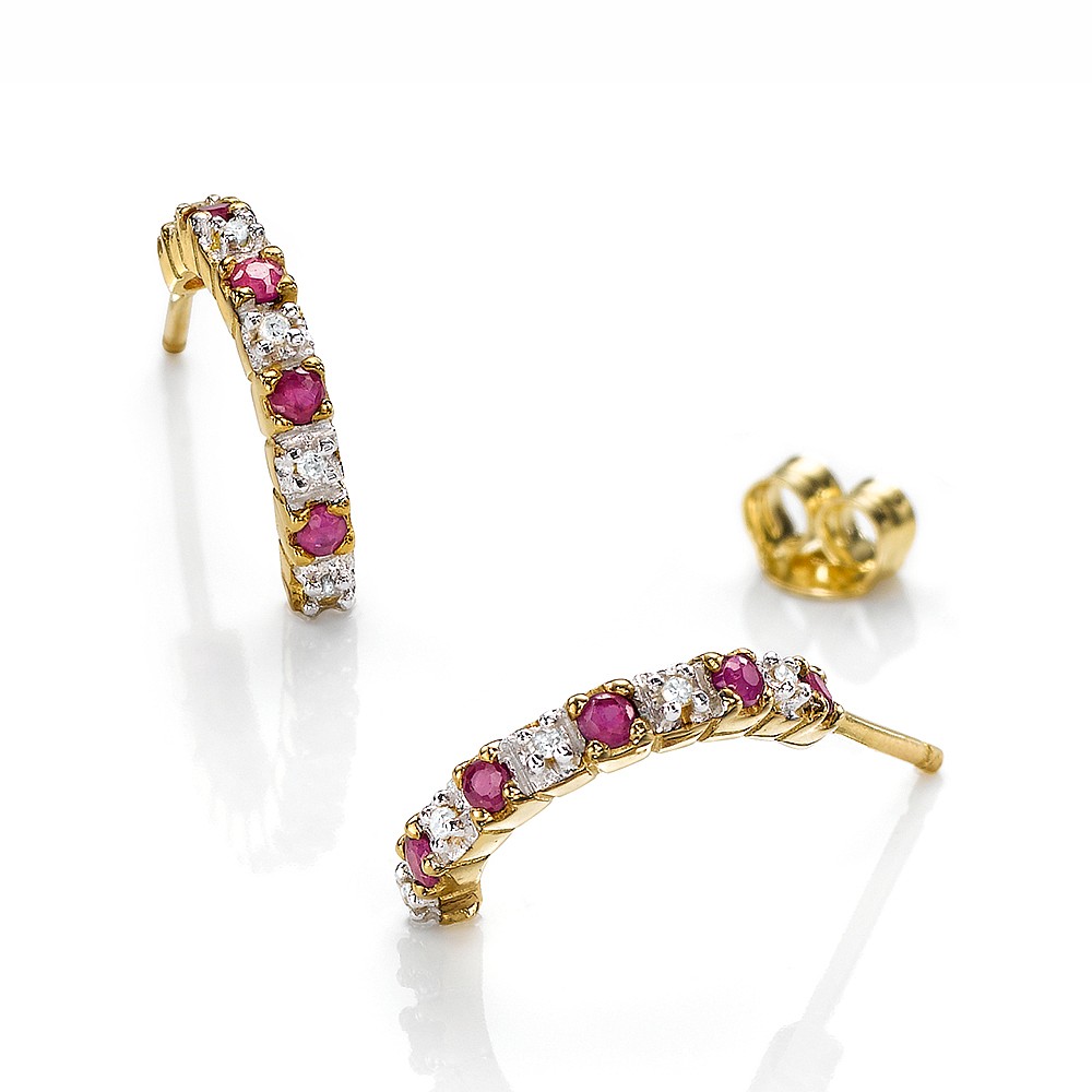 Radiant Path Ruby Hoop Earrings | Earrings | Pia Jewellery Direct