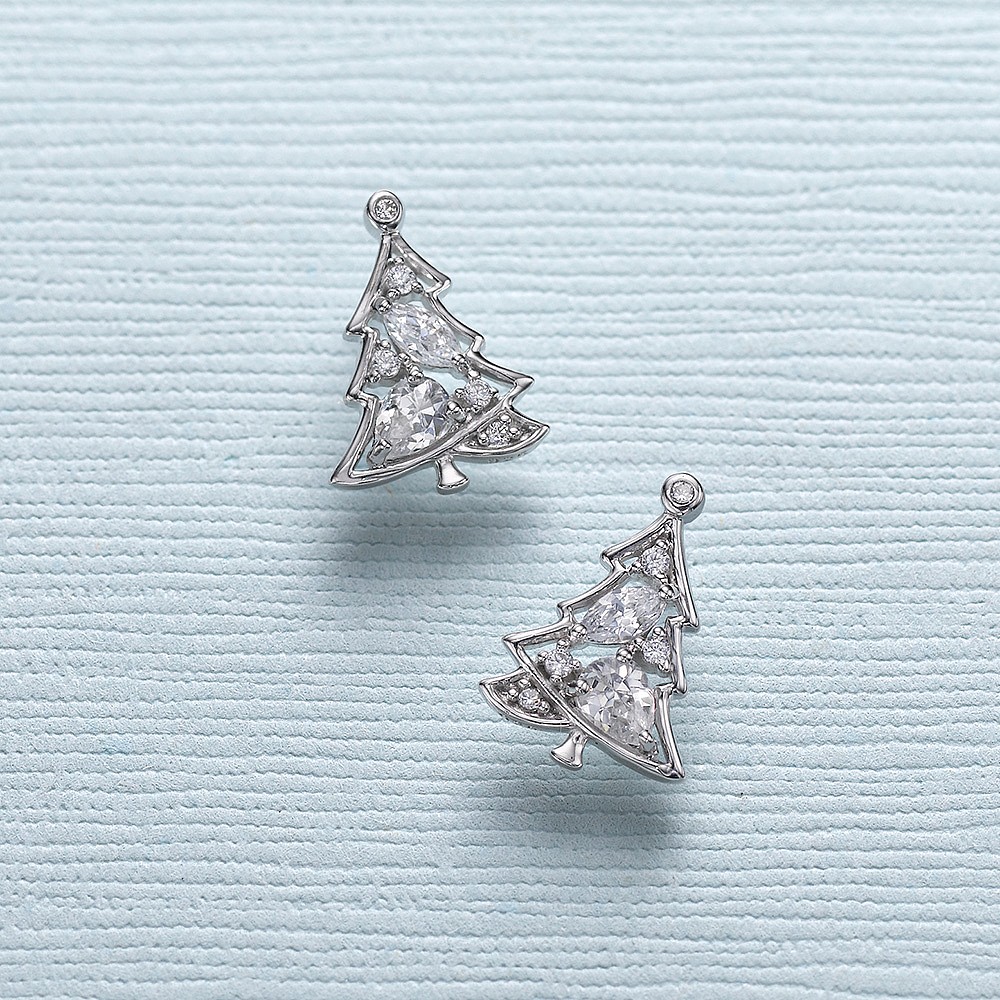 Tinsel Time Silver Earrings