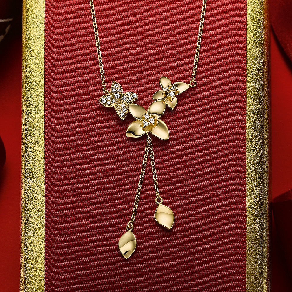 Darling Buds Gold Necklace 9ct Gold Jewellery Pia Jewellery