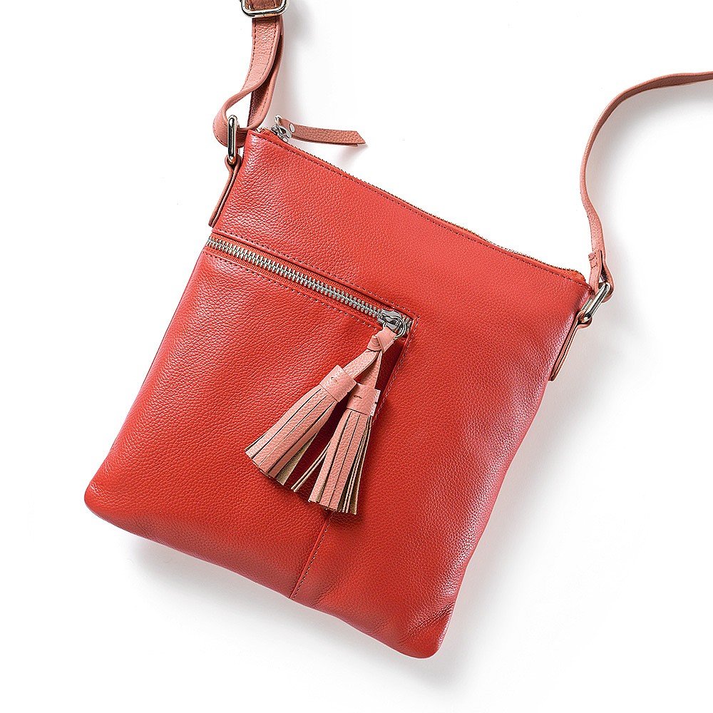 coral cross body bag