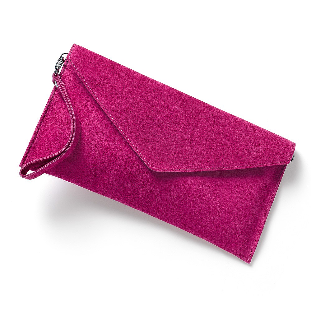 fuchsia suede bag