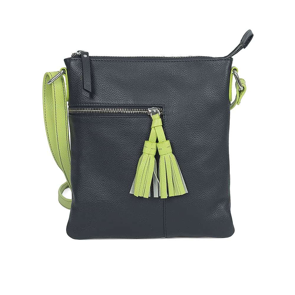 Bold Moves Navy Leather Cross Body Bag Pia Jewellery