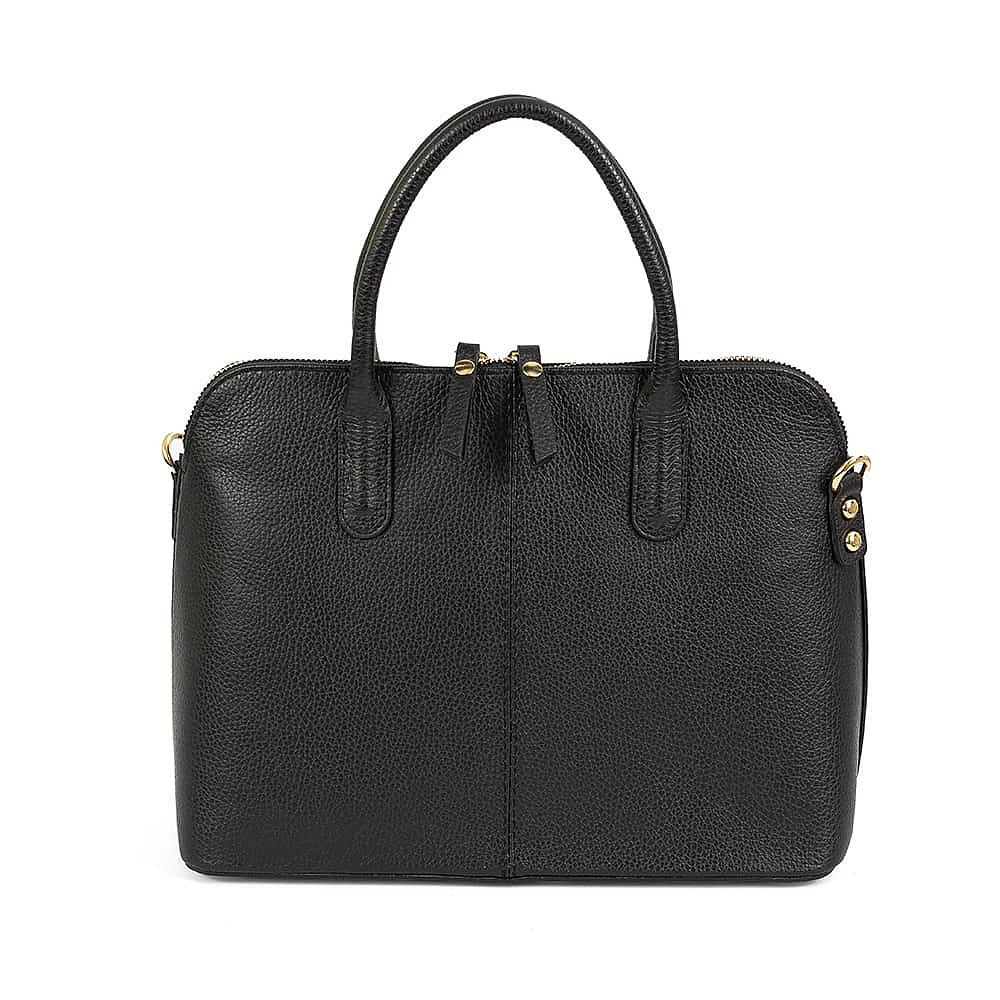 She's a Lady Black Leather Bag