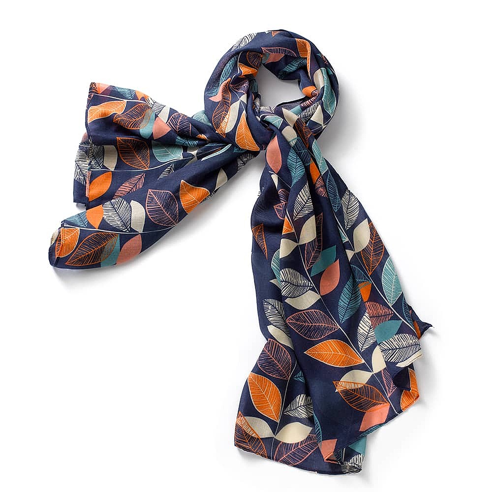 Take a Leaf Navy Scarf