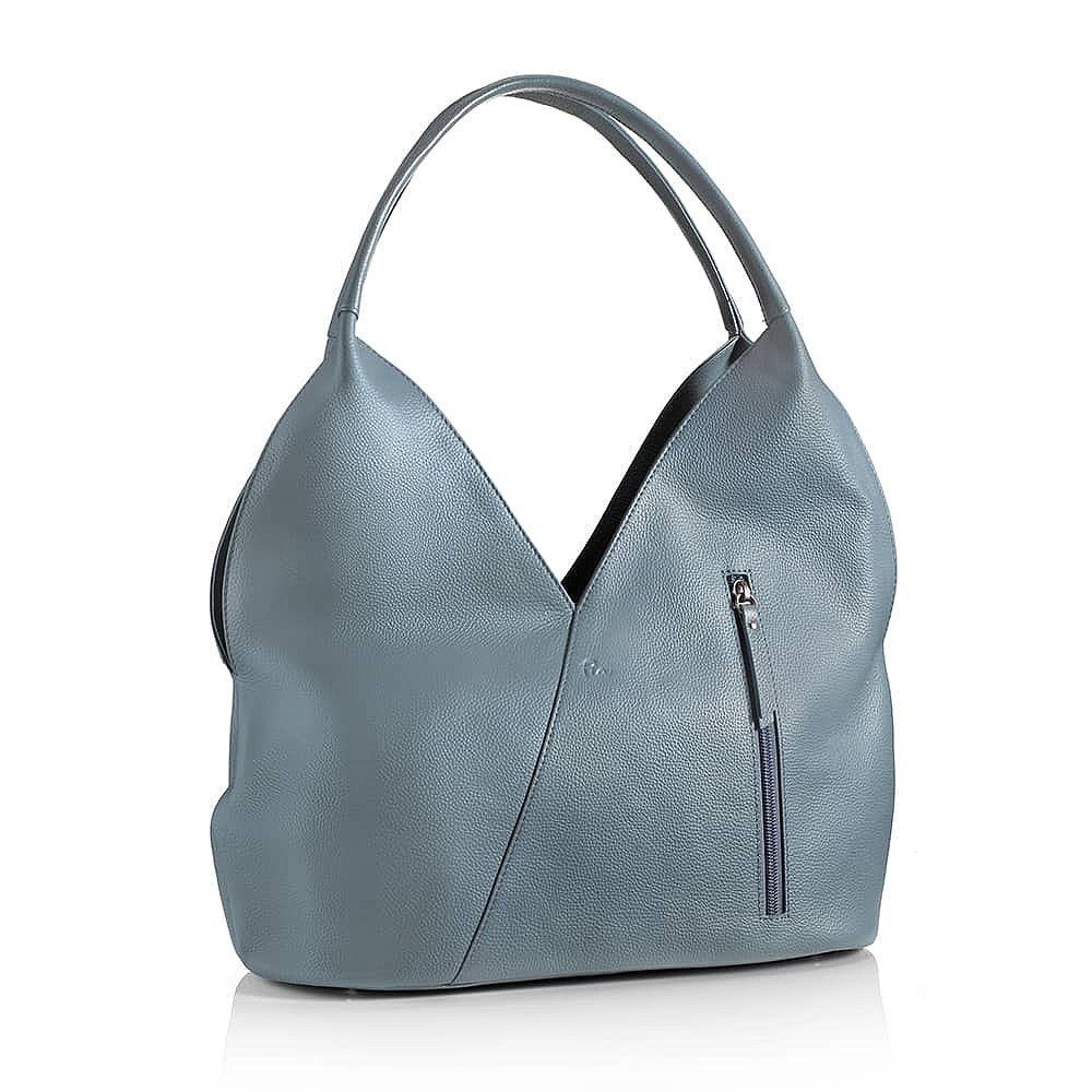 Denim Tulip Leather Shoulder Bag