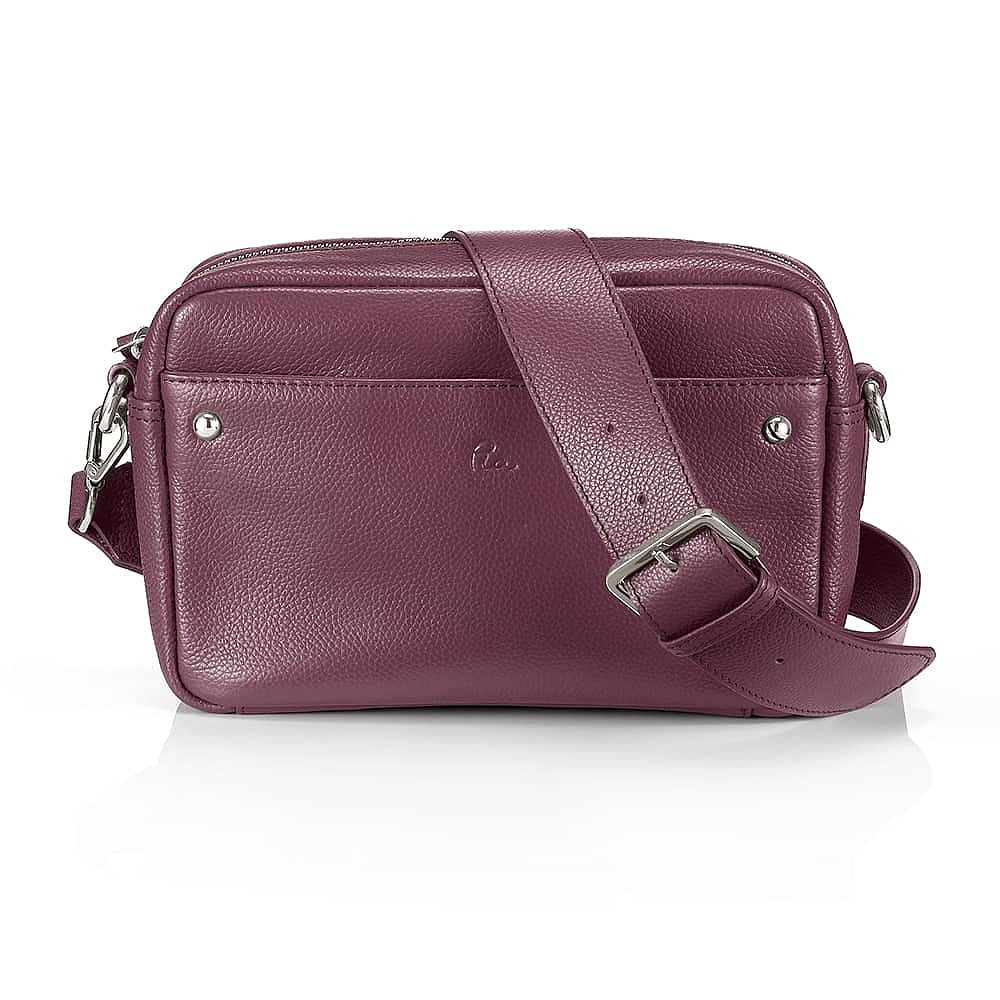 Purple Go Lightly Leather Cross-Body Bag