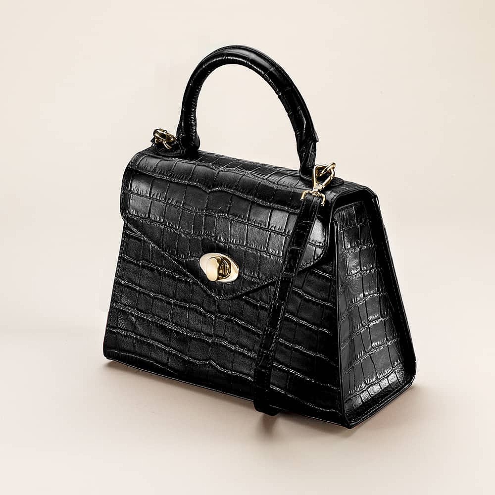 Elegant Intent Black Leather Bag