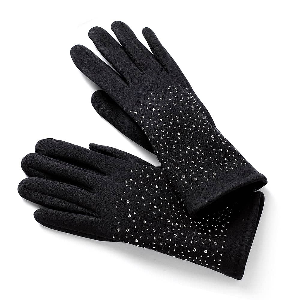 A Touch of Sparkle Black Gloves