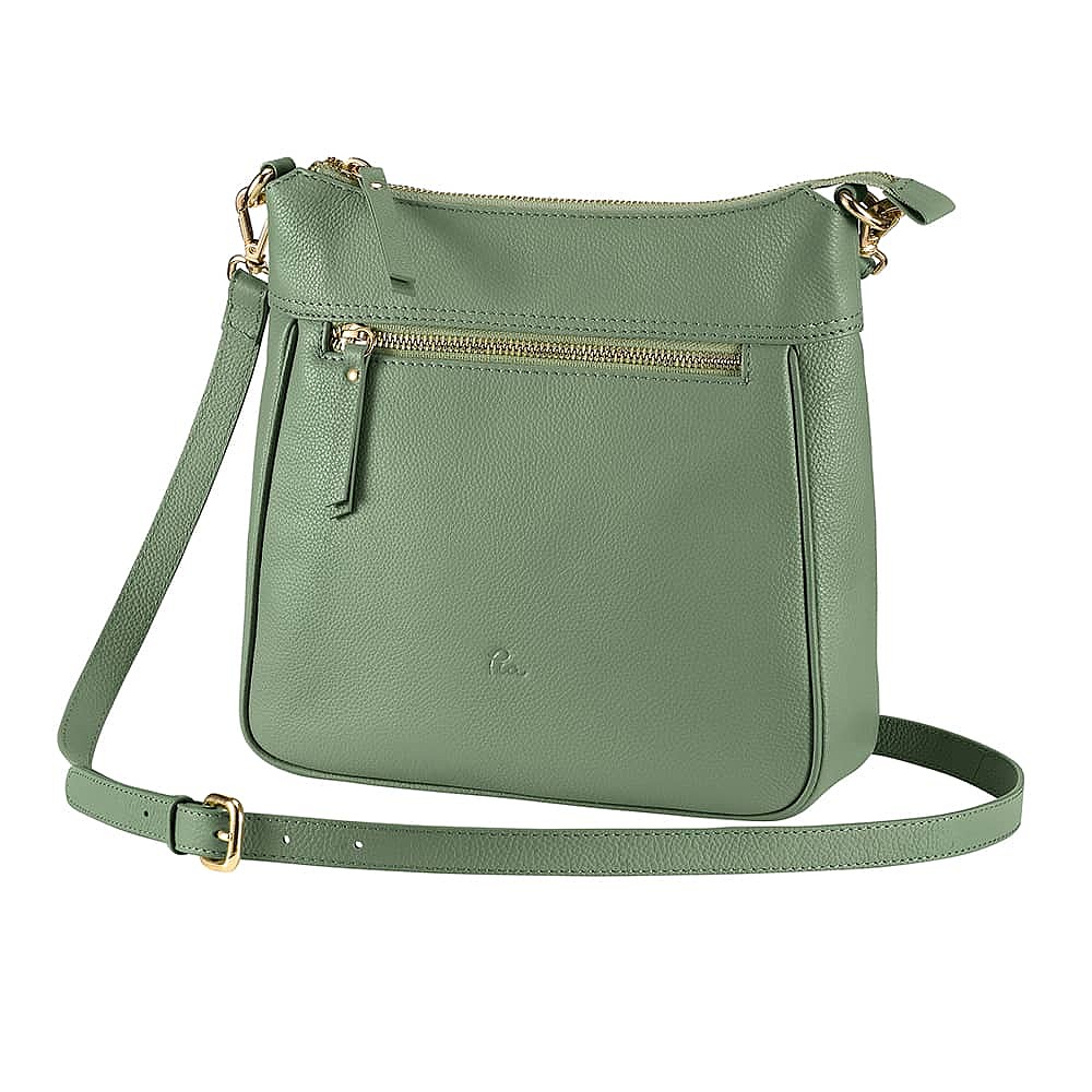 Say It In Sage Leather Cross-Body Bag