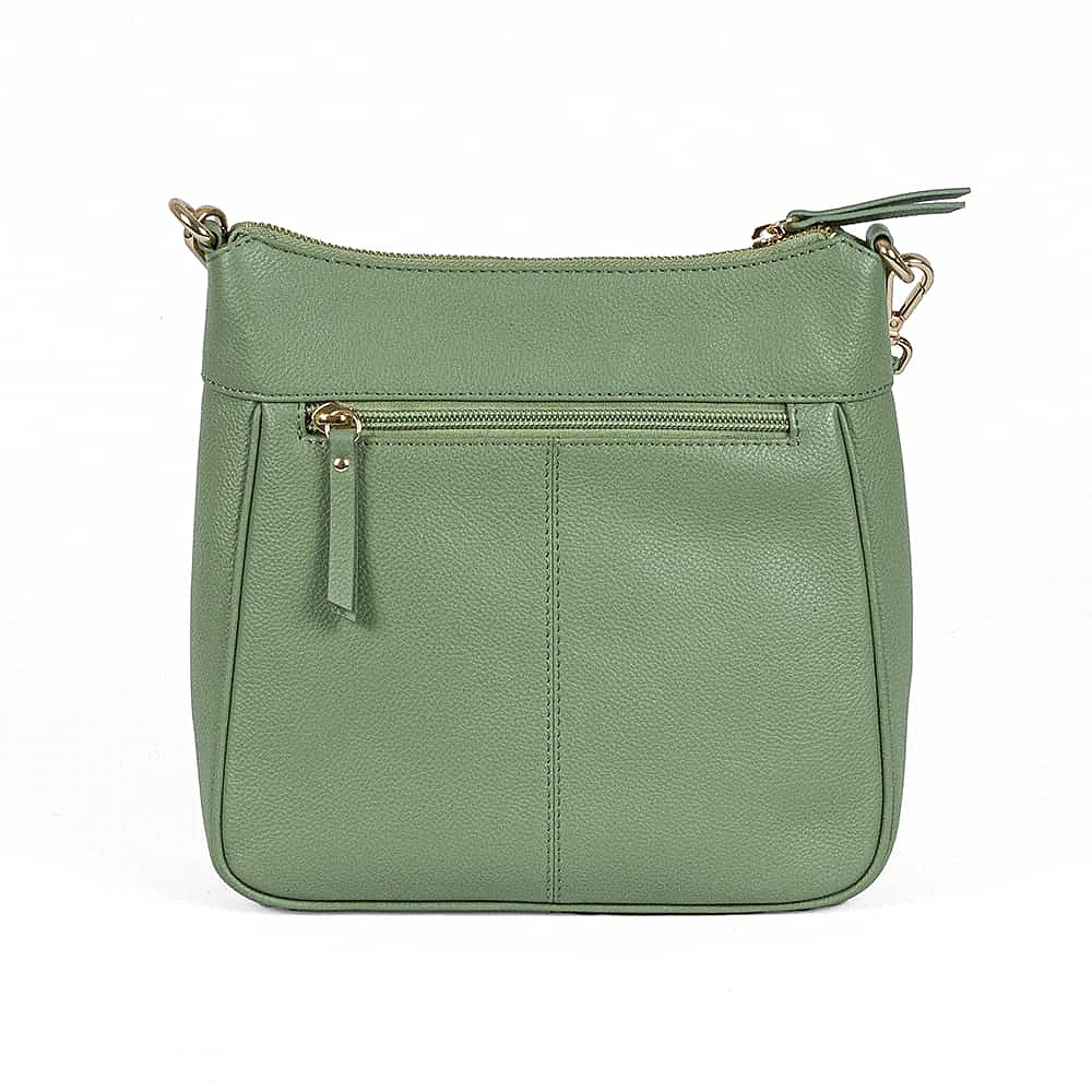 Say It In Sage Leather Cross-Body Bag