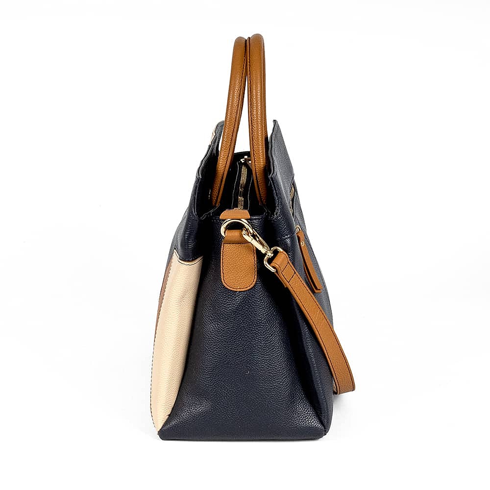 Poised Perspective Leather Bag