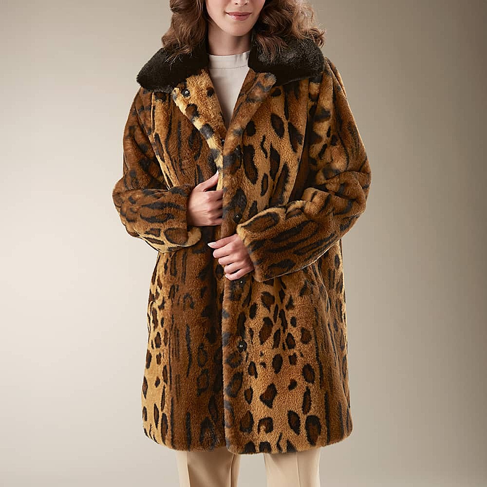 Luxe Leopard Faux-Fur Coat