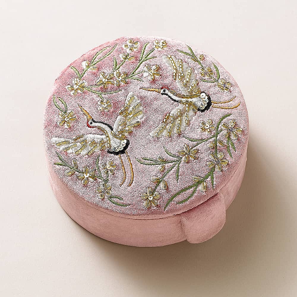 Finding Fortune Crane Velvet Jewellery Box