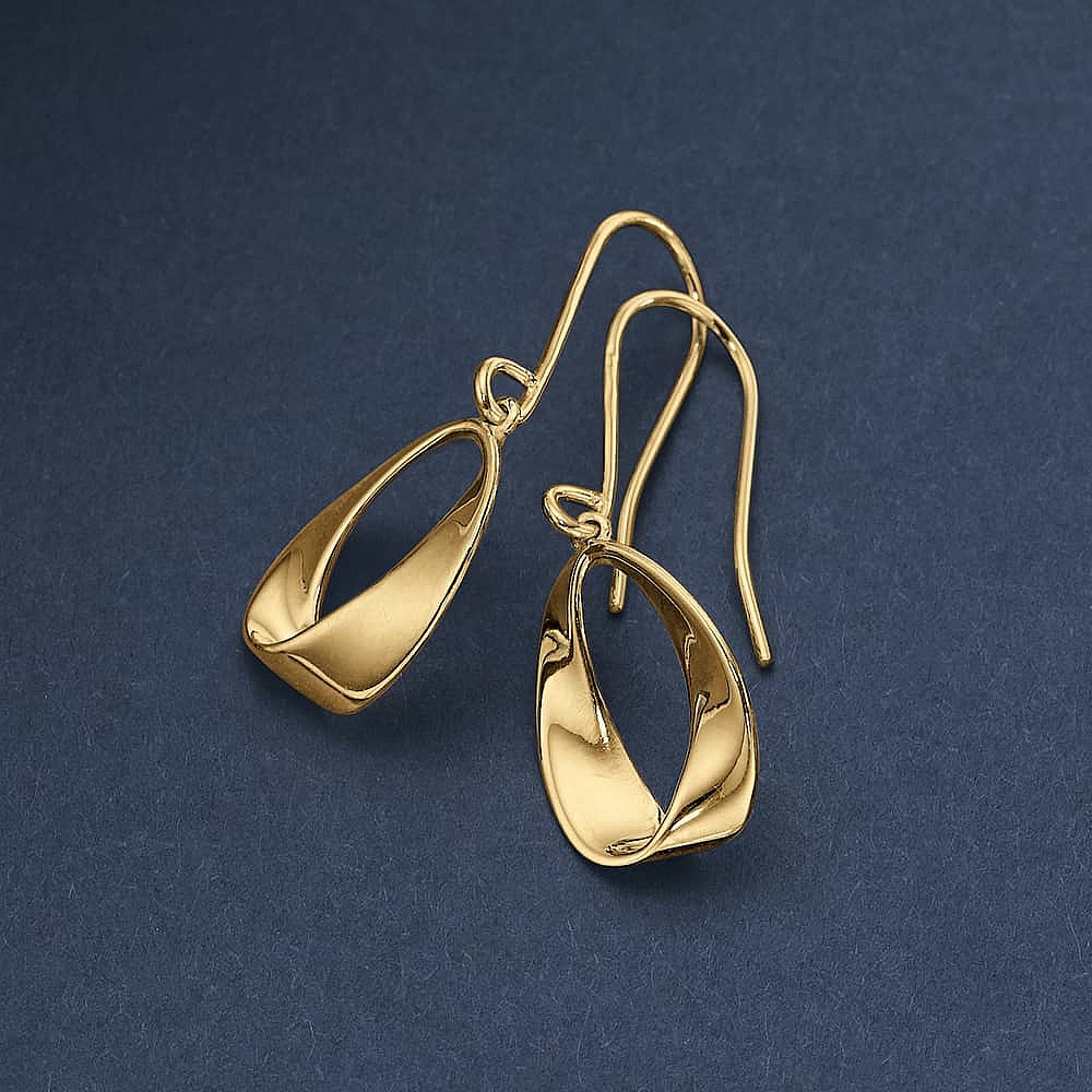 Radiant Ribbons Gold Earrings