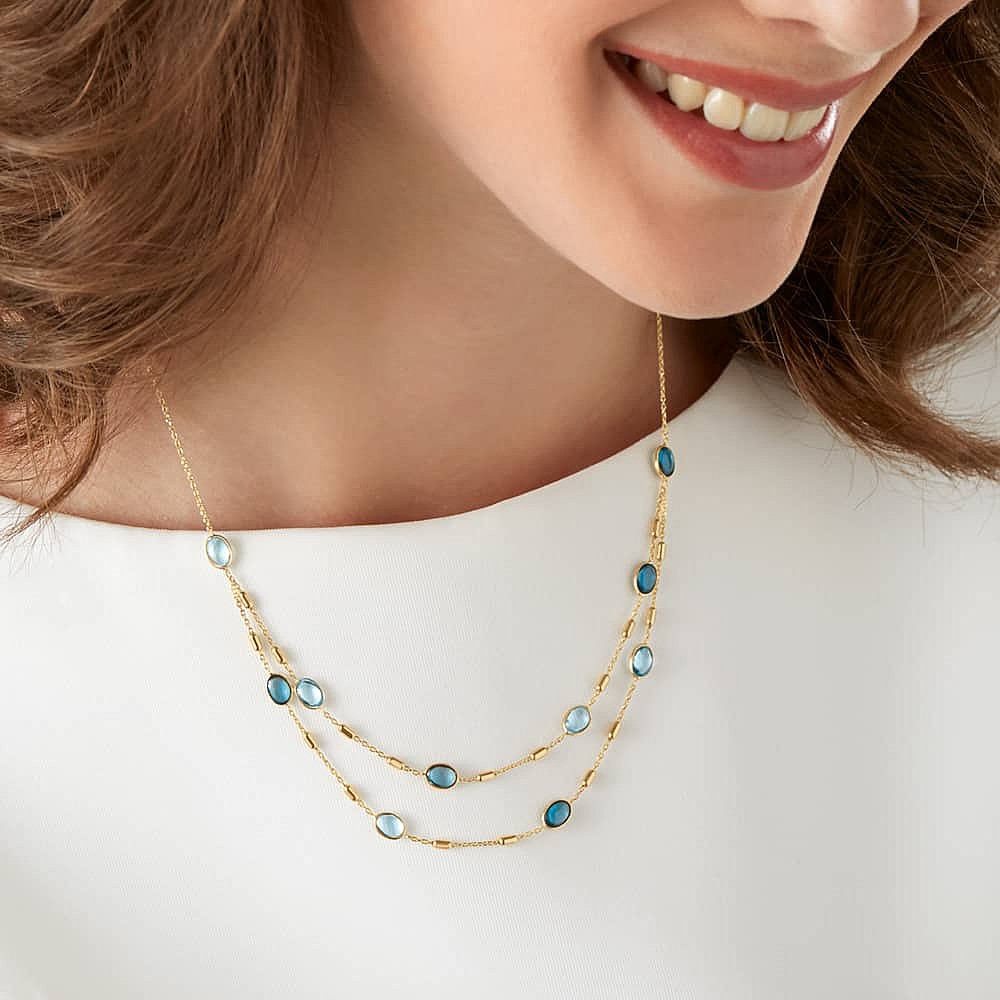 Shades of Clarity Blue Topaz Necklace