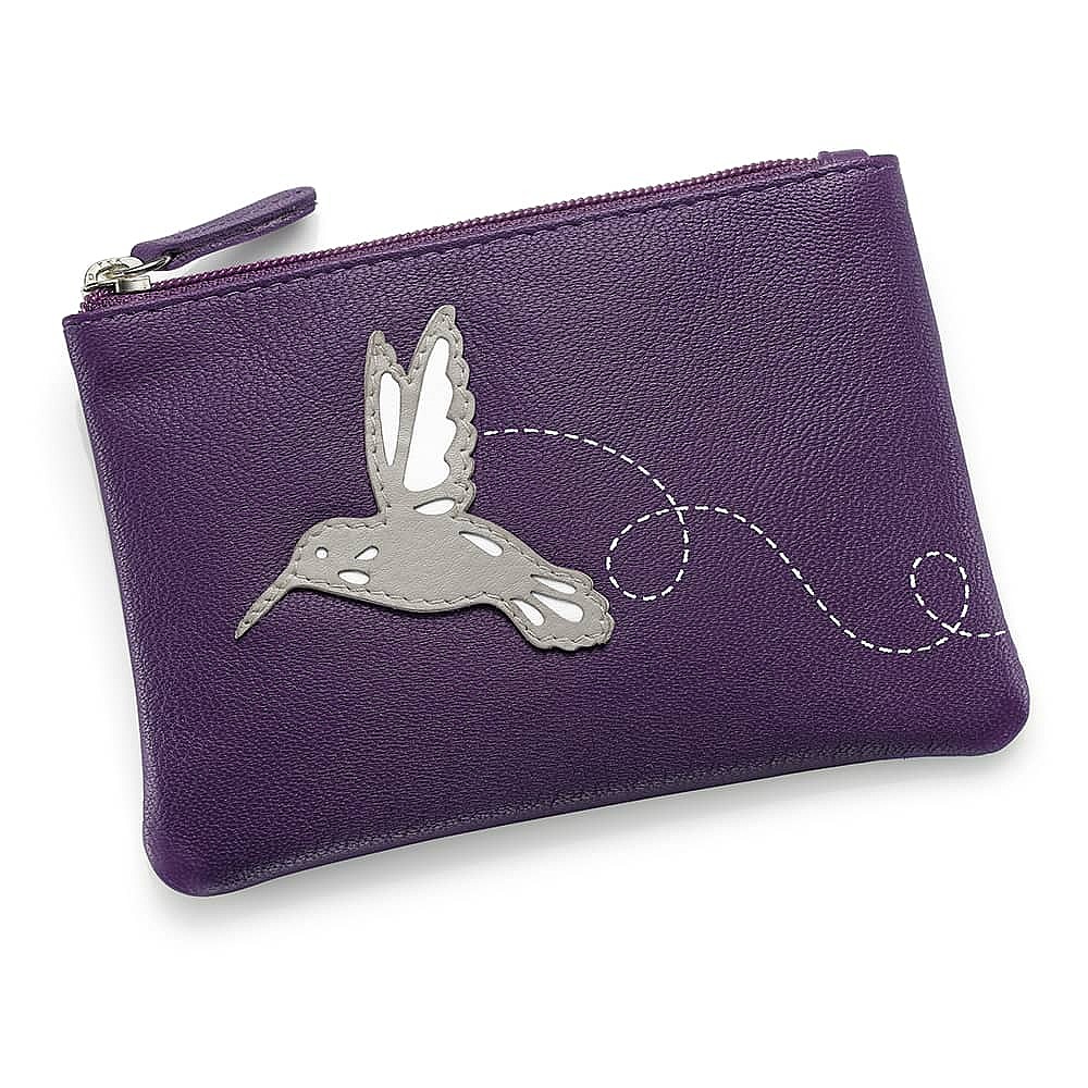 Flight of Fancy Hummingbird Leather Coin Purse