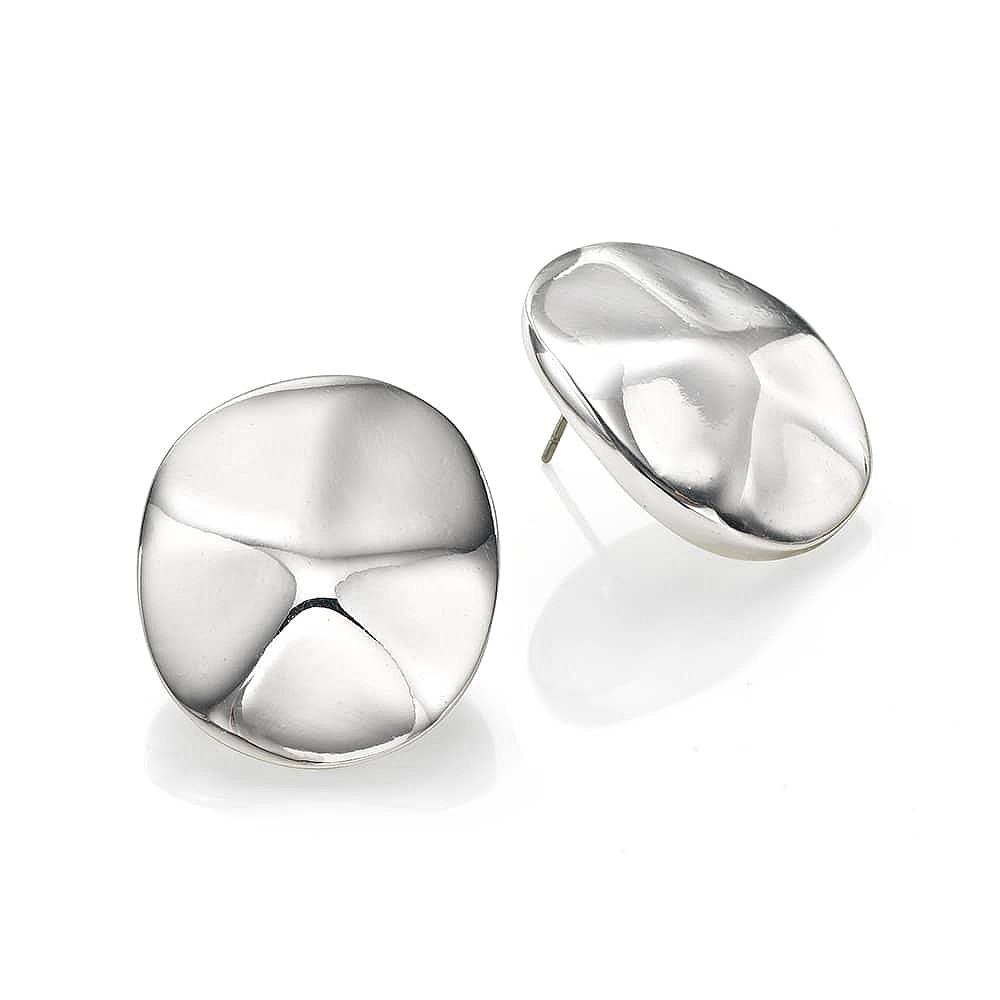 Ripple In The Round Stud Earrings