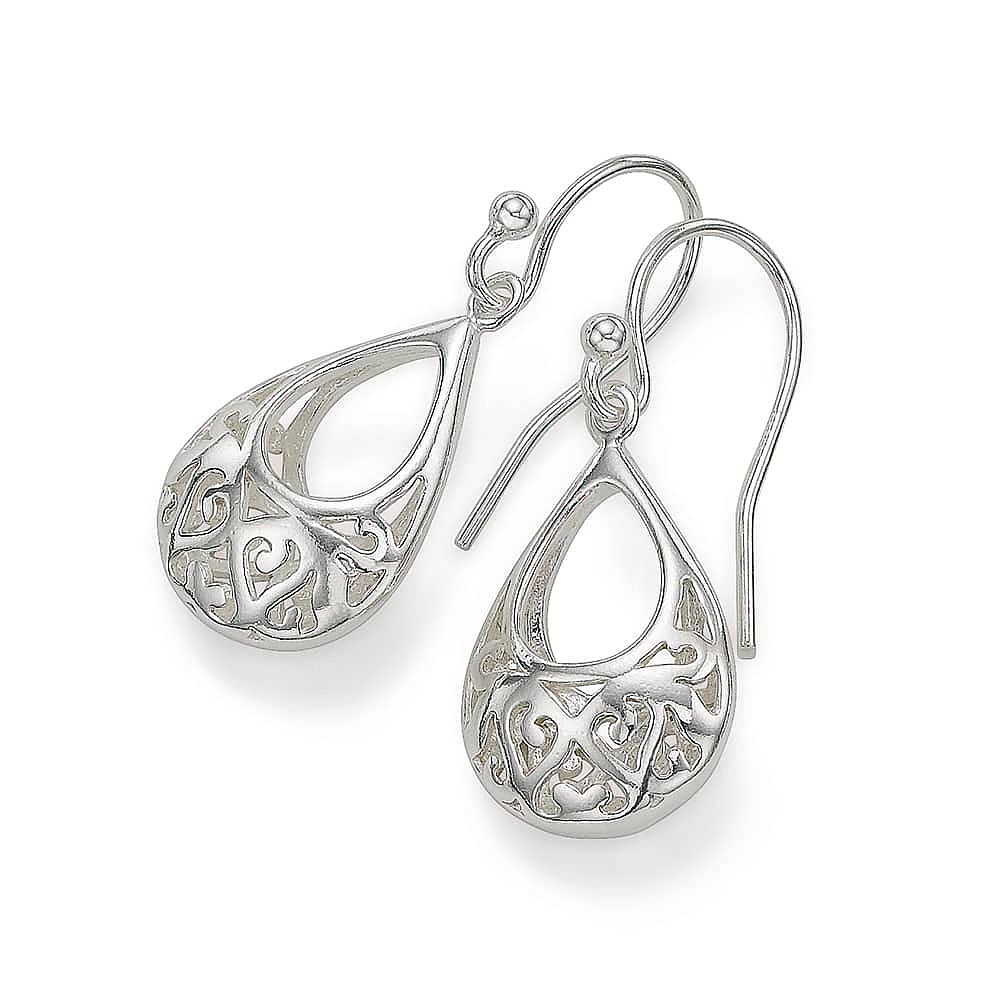 Ornamental Elegance Silver Earrings