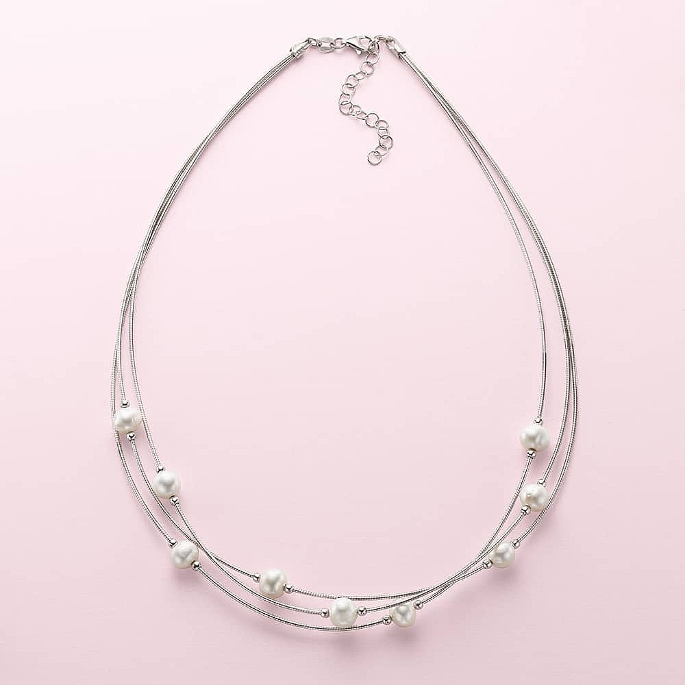 Pearl Position Silver Necklace