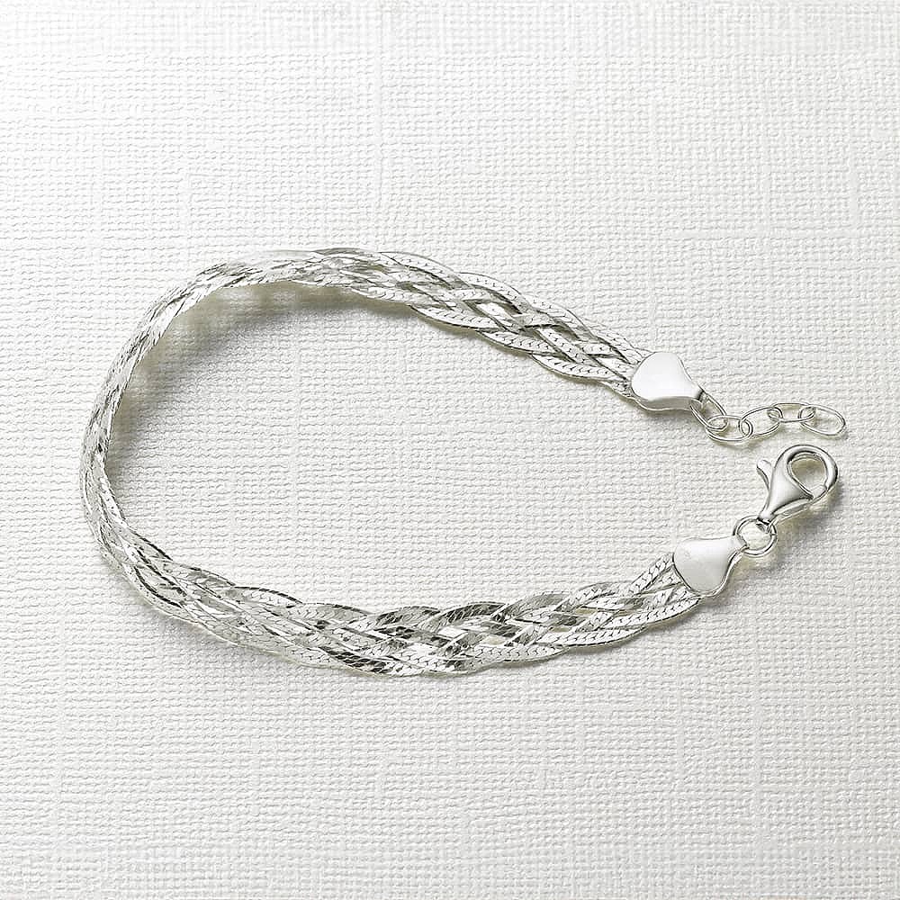 Woven Whisper Silver Bracelet