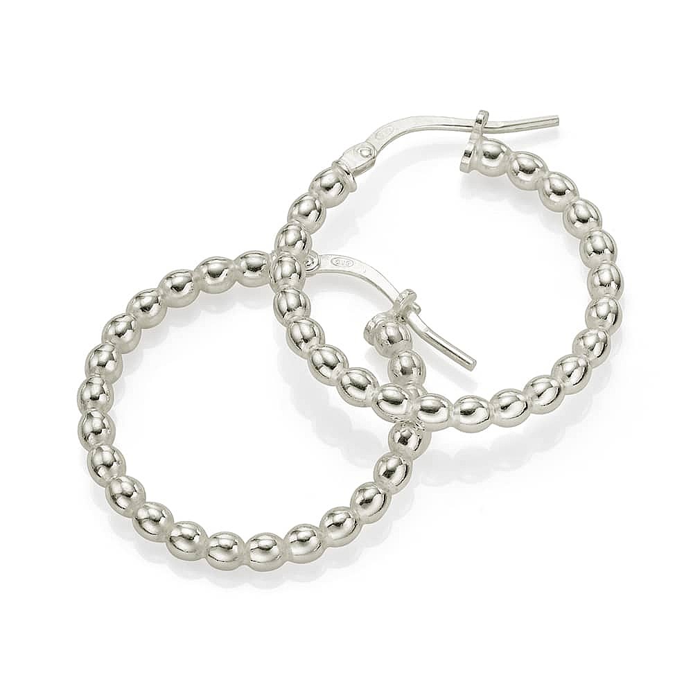 Polished Position Silver Hoop Earrings