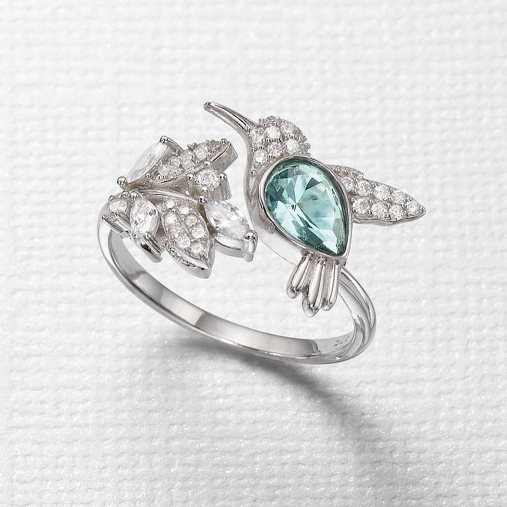 Abundant Joy Hummingbird Ring