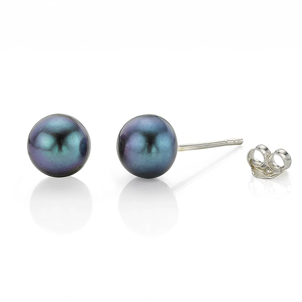 Peacock Perfection Pearl Stud Earrings