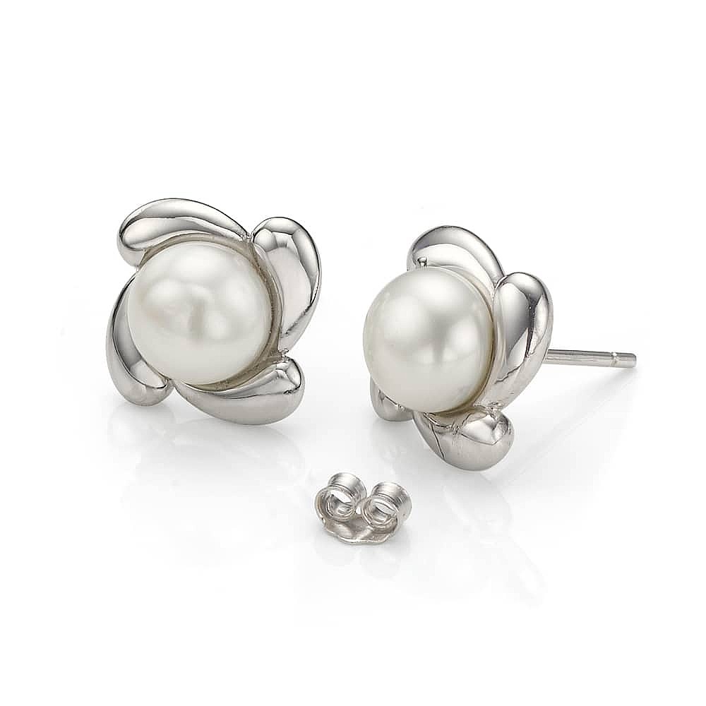 In a Whirl Pearl Stud Earrings