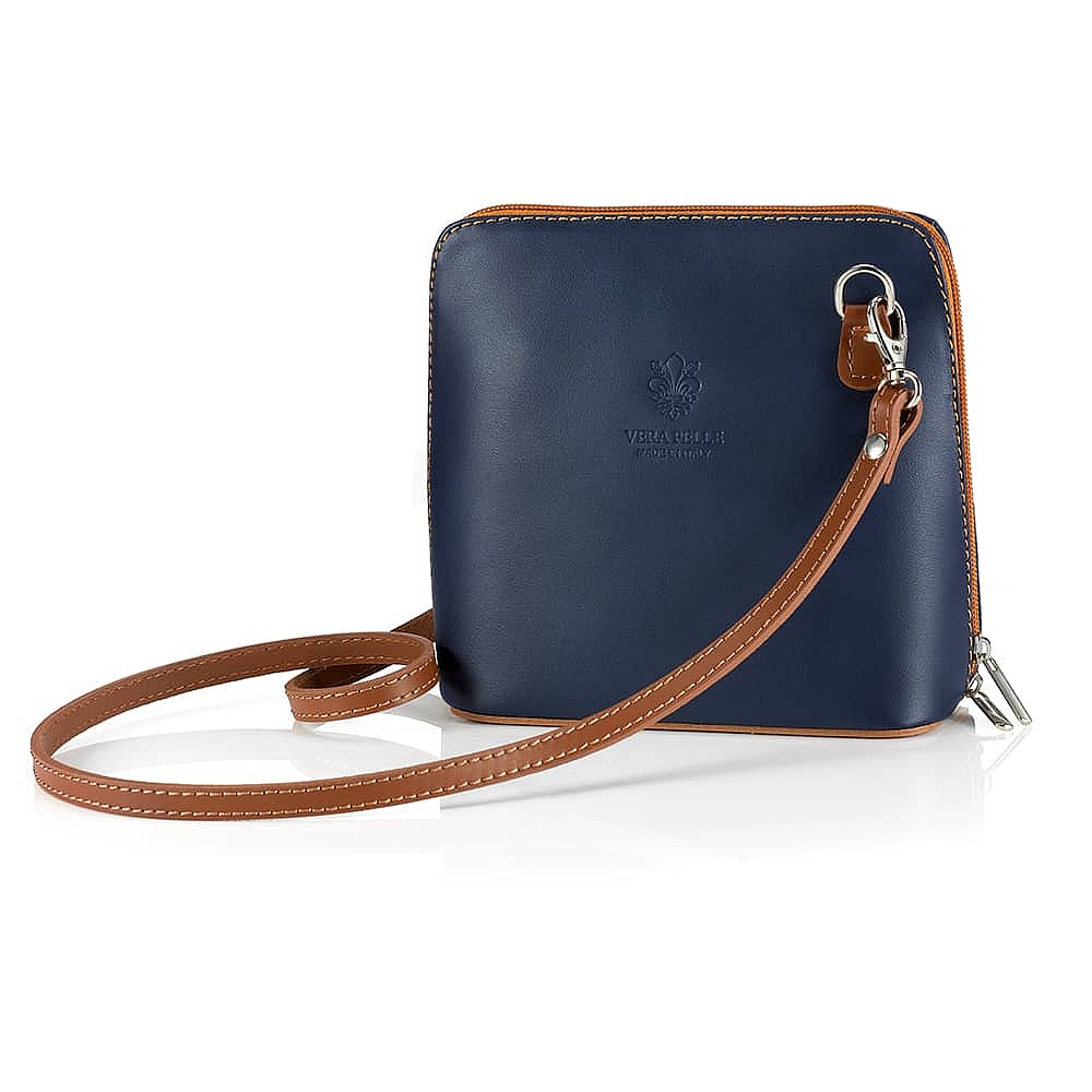 Perfectly Paired Navy Leather Cross-Body Bag