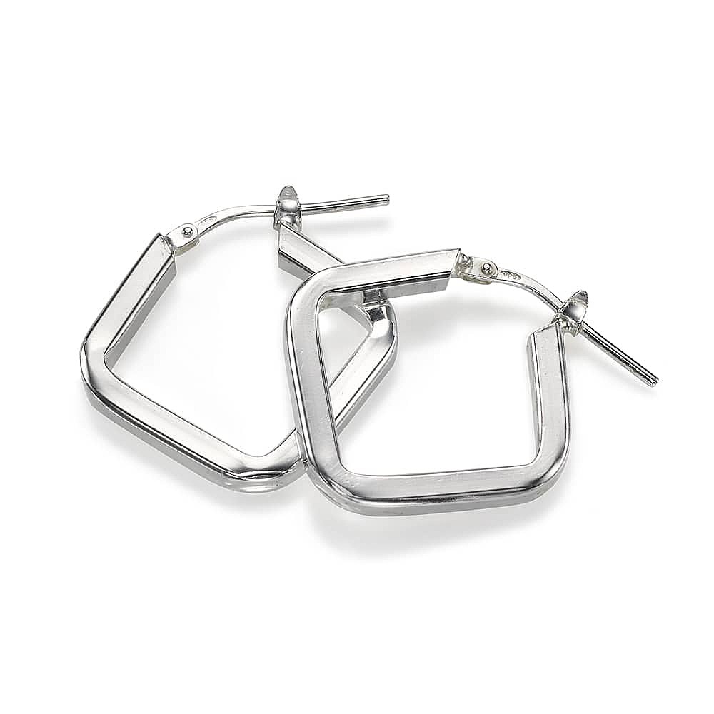 Finely Framed Silver Hoop Earrings