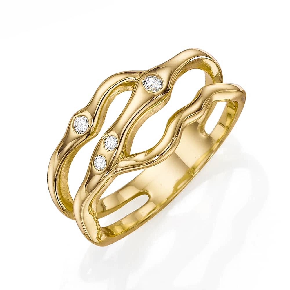 Flowing Finesse Gold-Plated Ring