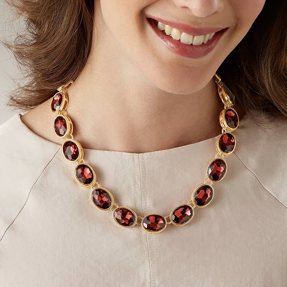 Becoming in Burgundy Crystal Necklace