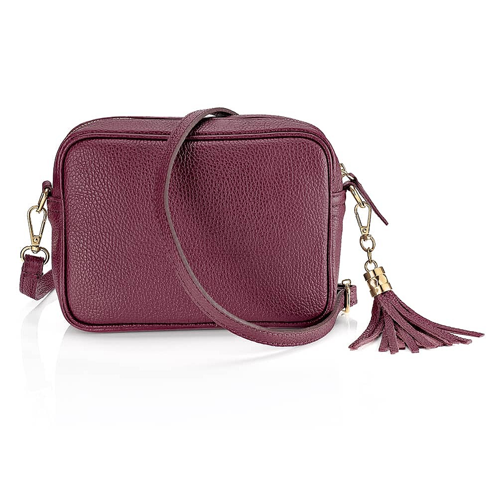 Bound for Berry Leather Cross-Body Bag