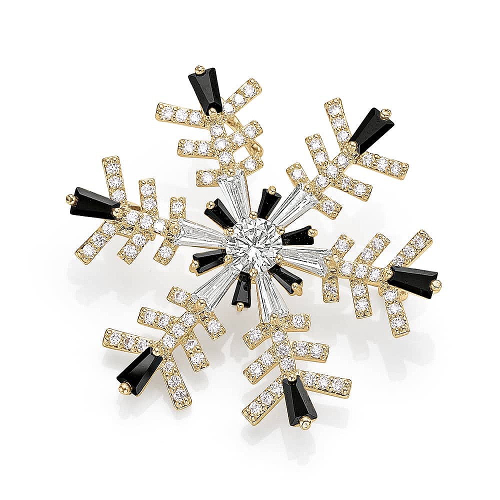 Frosted Refinement Snowflake Brooch