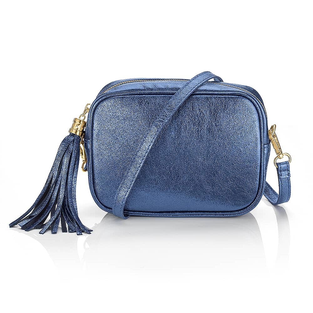 By Moonlight Navy Leather Cross-Body Bag