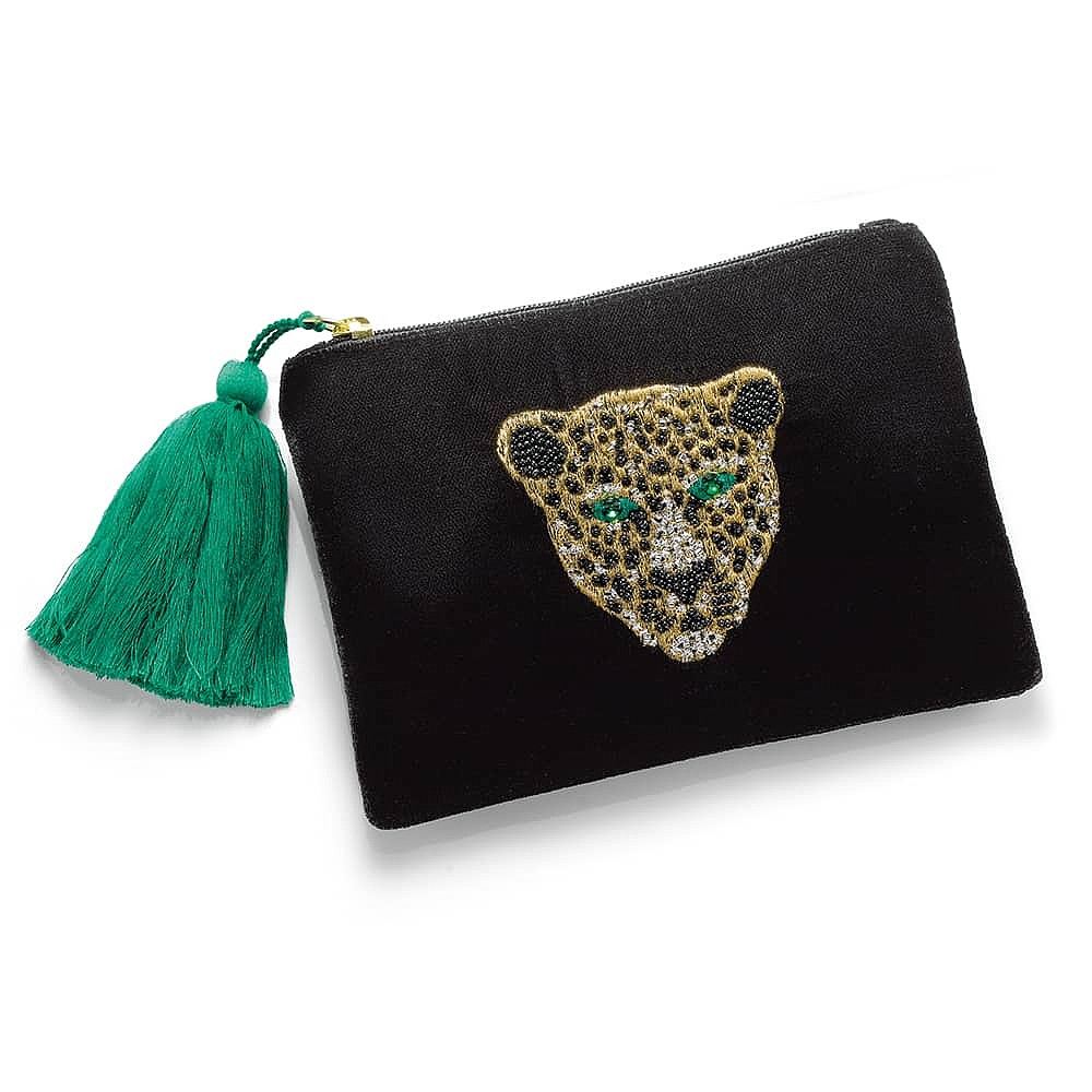 Feline Fashionista Velvet Pouch