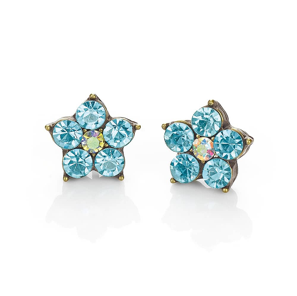 Pretty Petals Aqua Stud Earrings