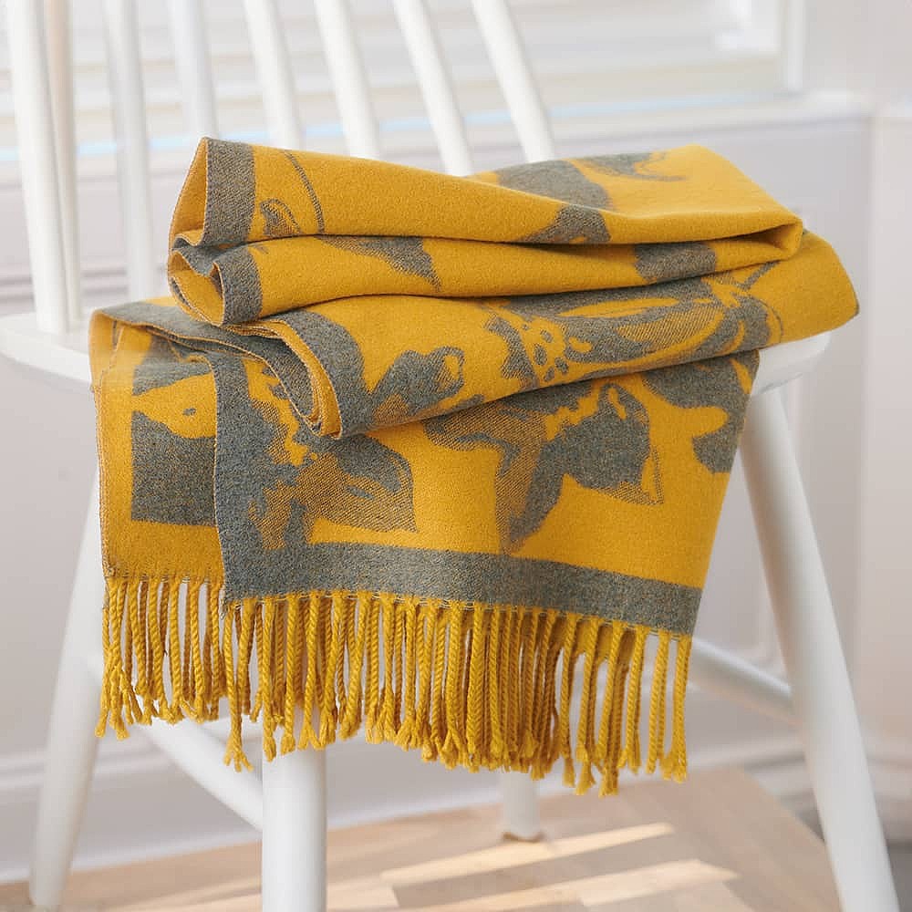 Mustard Meadows Reversible Scarf