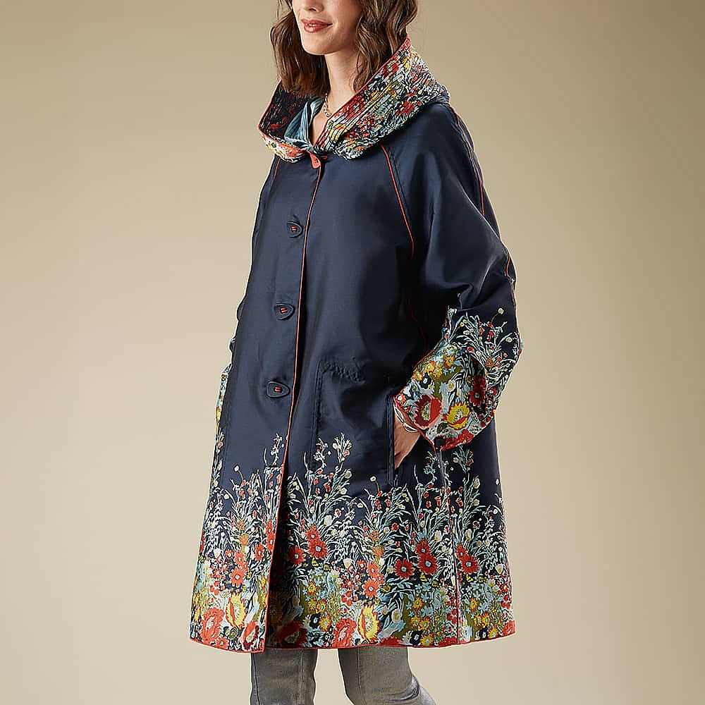 Best in Bloom Navy Raincoat