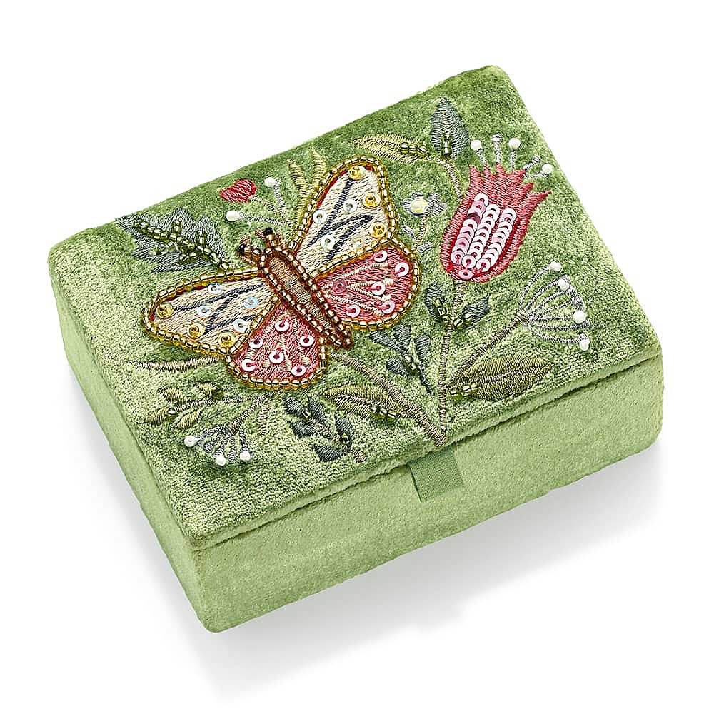 Garden Glory Velvet Jewellery Box