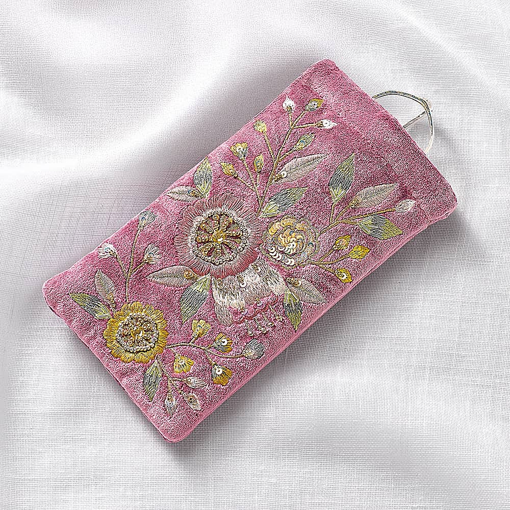 Blushing Blooms Velvet Glasses Case