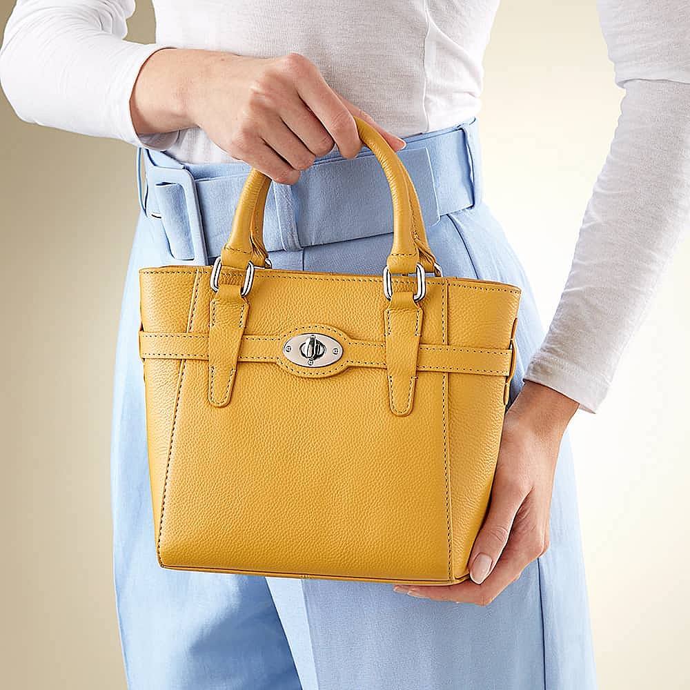 Honey Hues Leather Mini Tote Bag