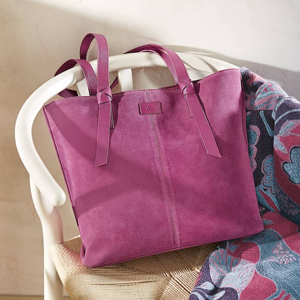 Magenta Moment Suede Tote Bag