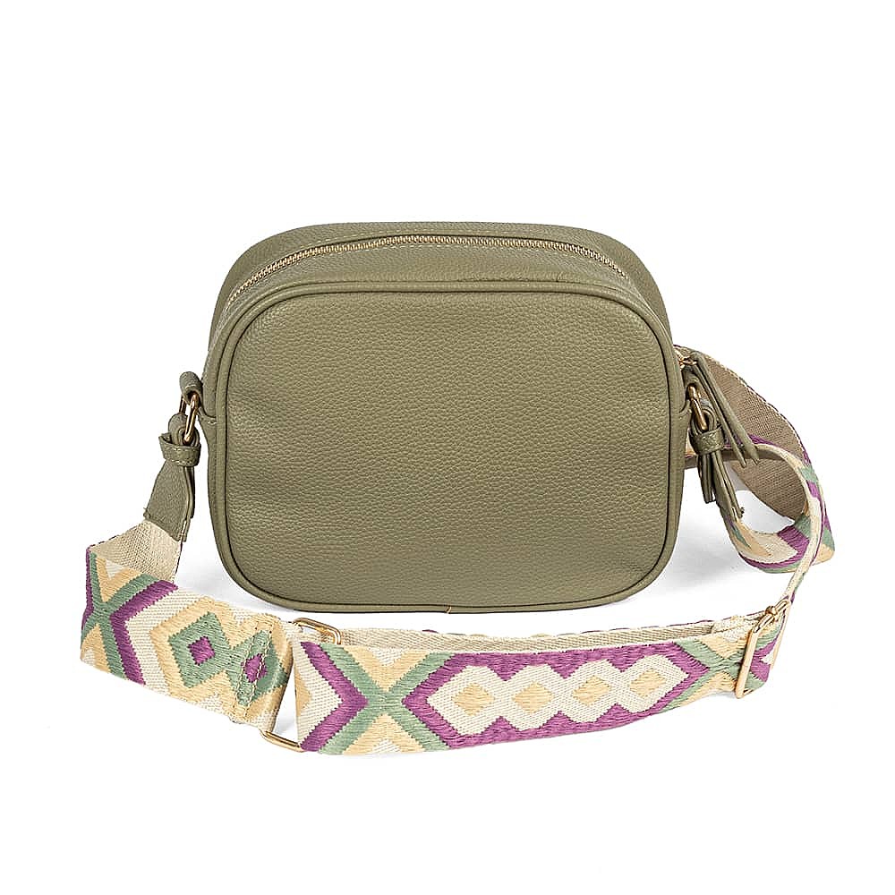 Softly Sage Faux Leather Cross-Body Bag