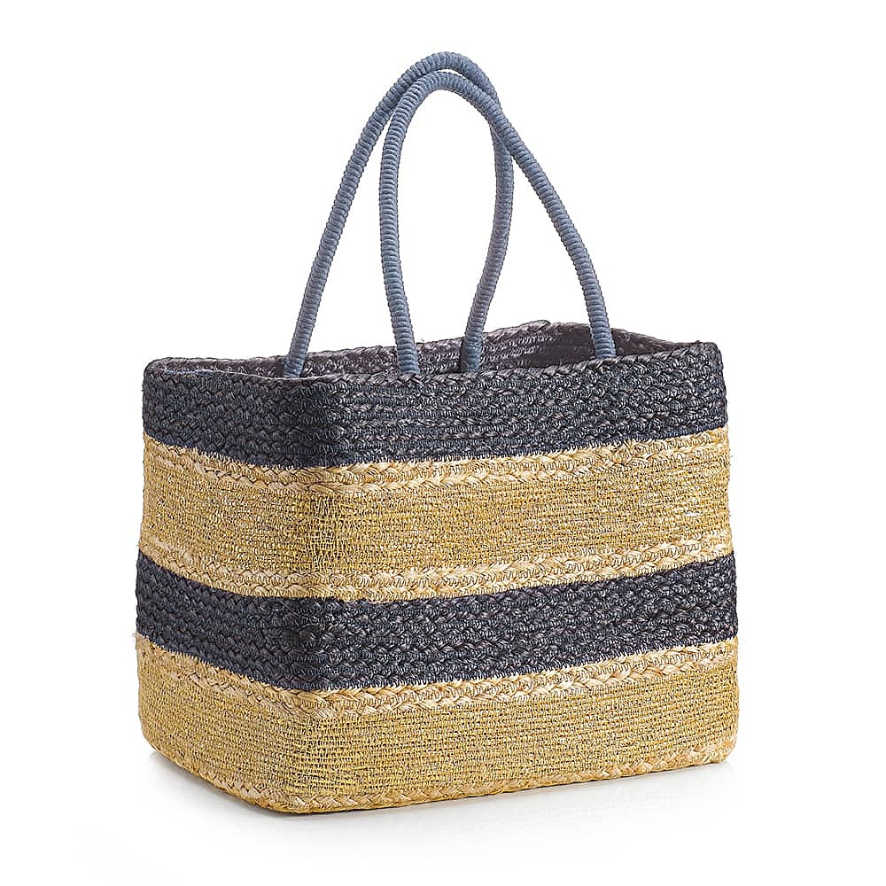 Shoreline Chic Navy Basket Bag