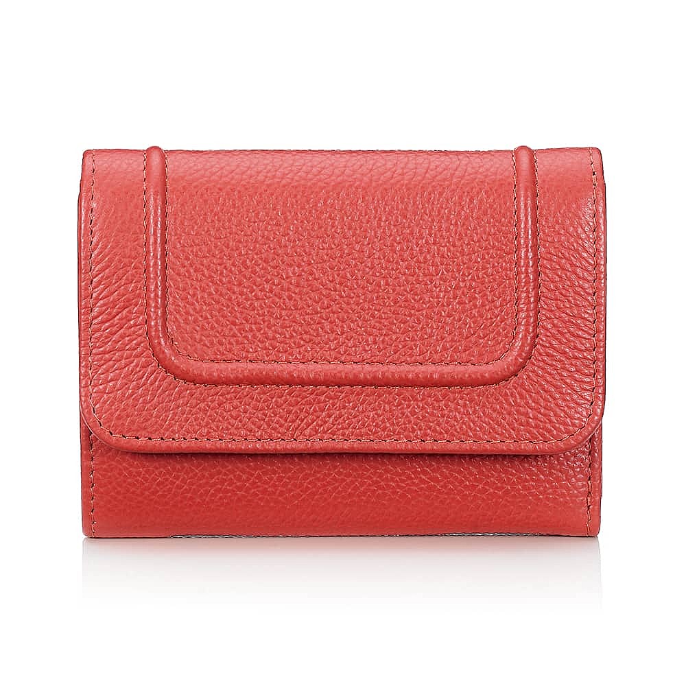 All Lined Up Coral Leather Purse