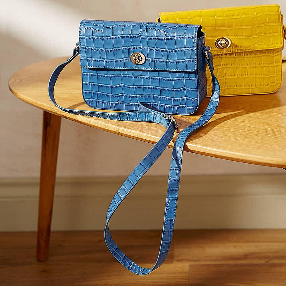 Places to Be Blue Leather Bag