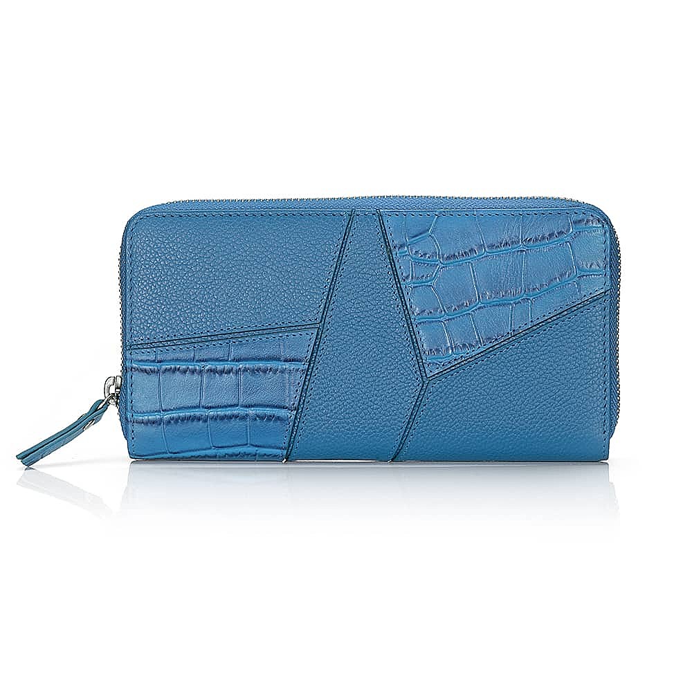 Draw the Line Cobalt Leather Purse