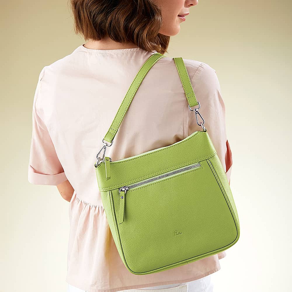 Lime of Your Life Leather Cross-Body Bag