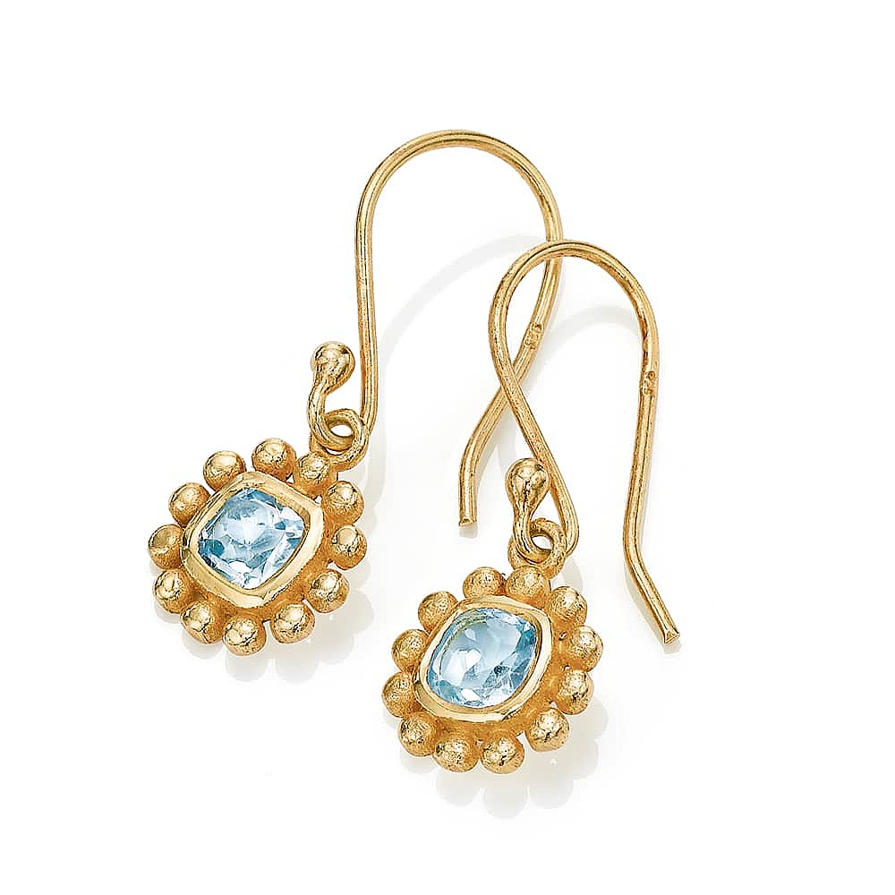 Aura of Calm Blue Topaz Earrings